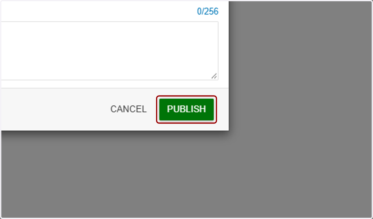 Click on PUBLISH