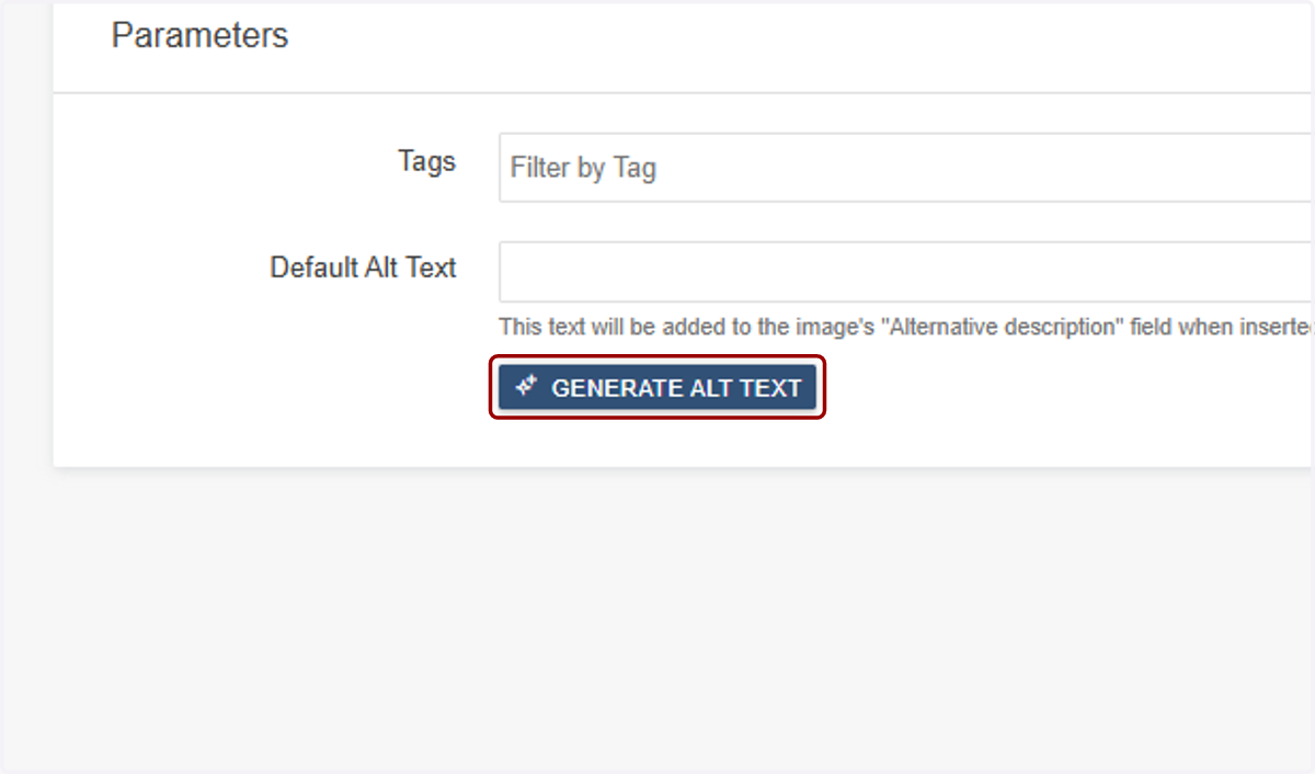 Click on GENERATE ALT TEXT