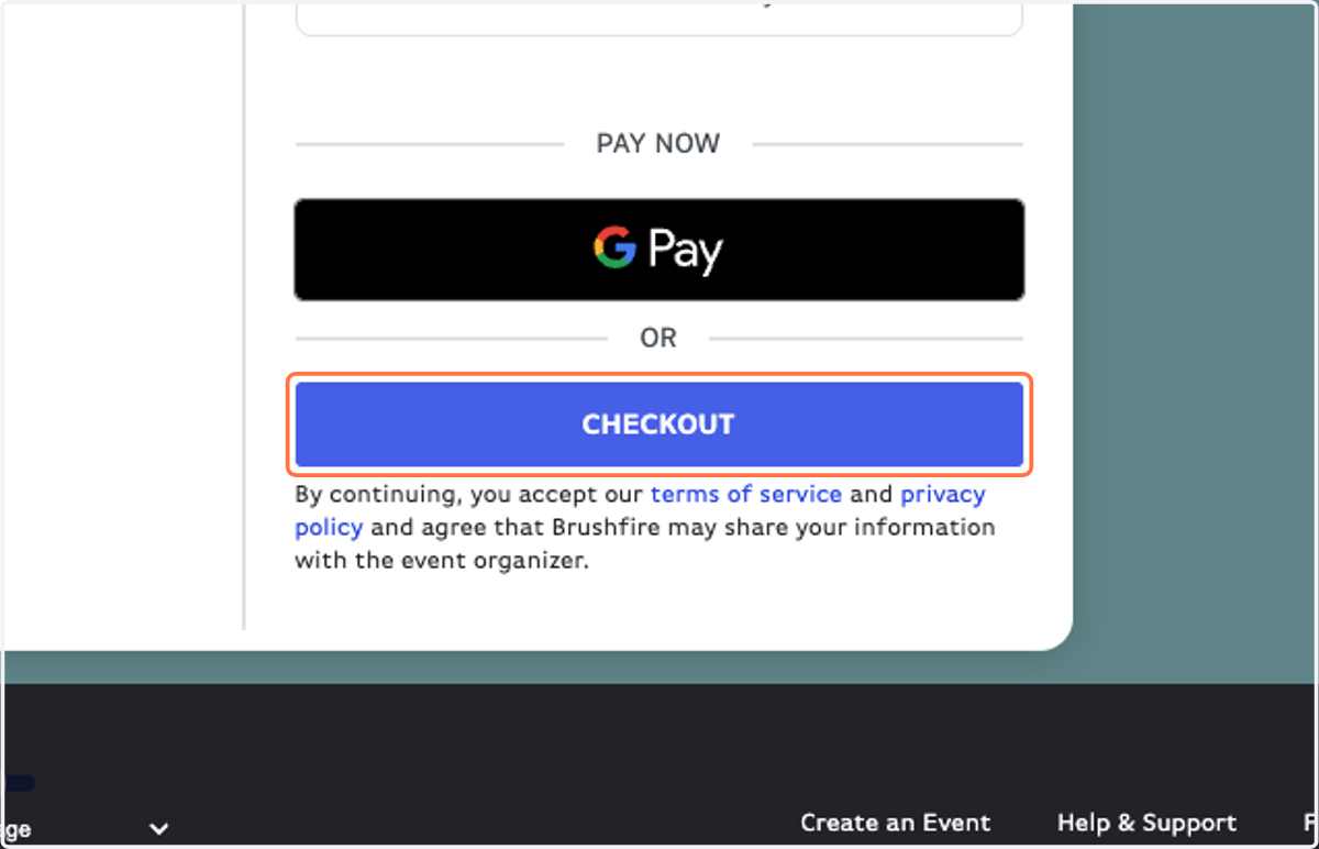 Confirm your registrants and click on CHECKOUT