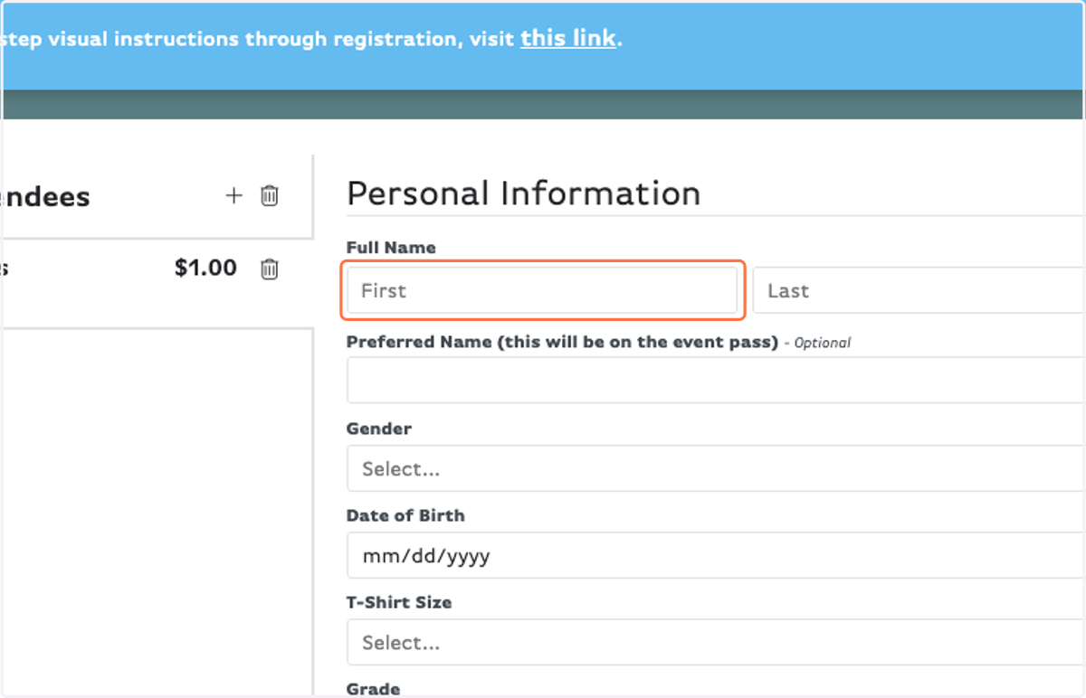Fill out your Personal Information.