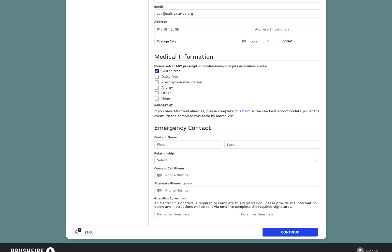 Please indicate any medical alerts.