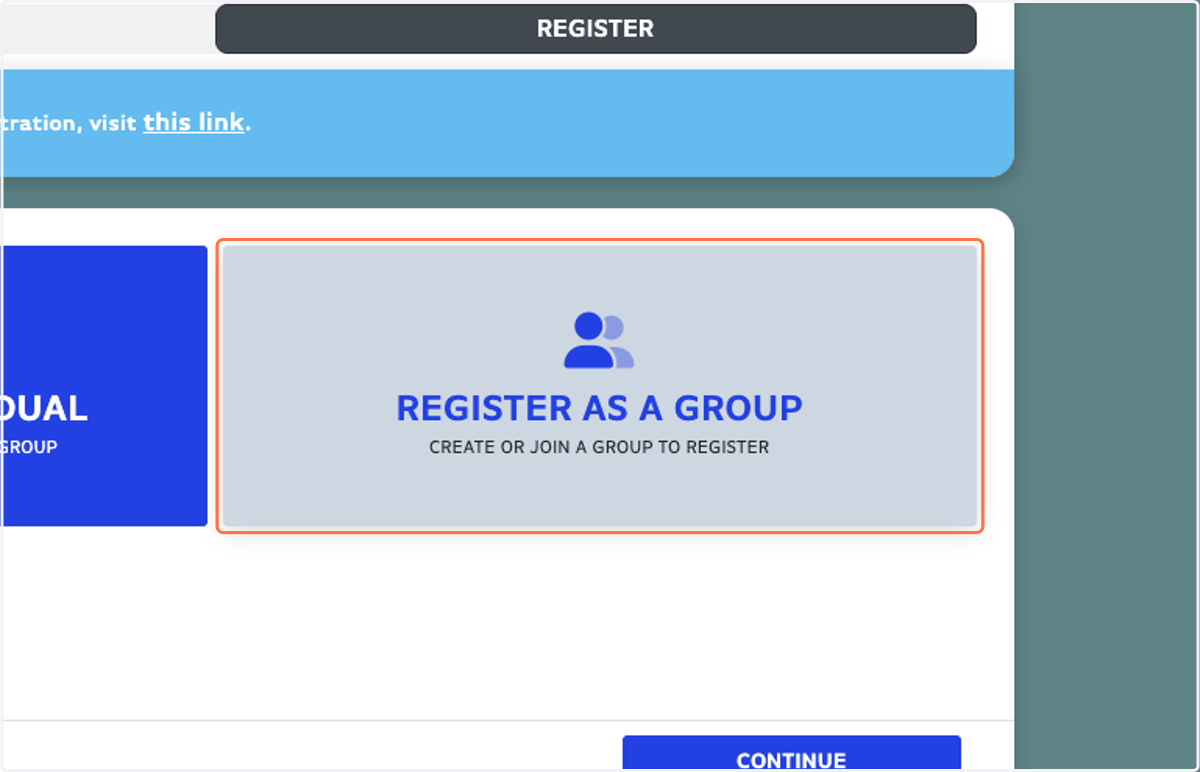 Click on REGISTER AS A GROUP…