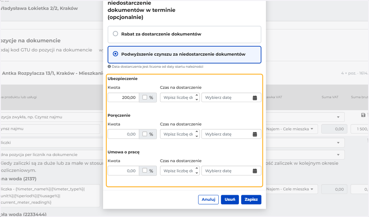 Określ, dla których (wybranych lub wszystkich) dokumentów ma być zastosowana ta zasada