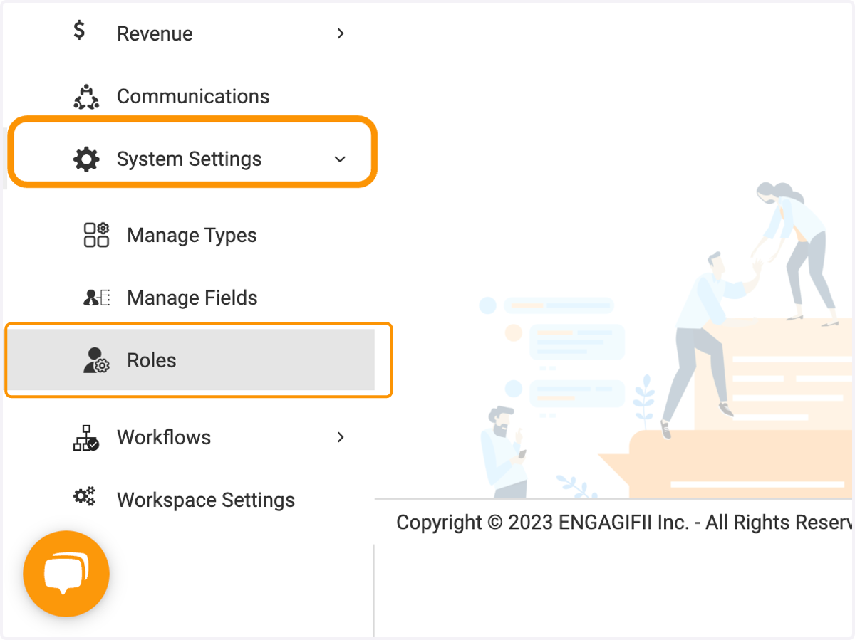 Click on System Settings and then Roles