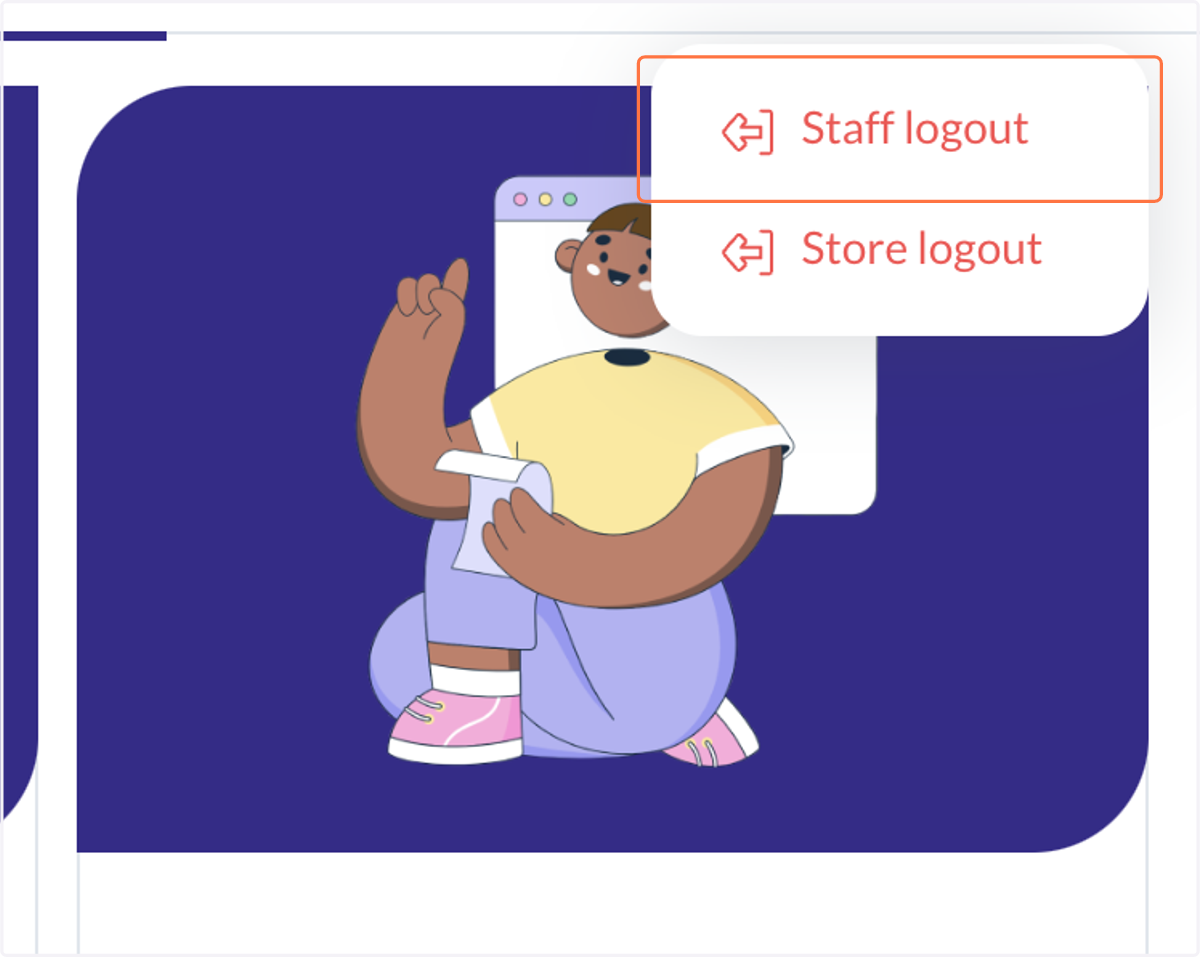 Click on Staff logout