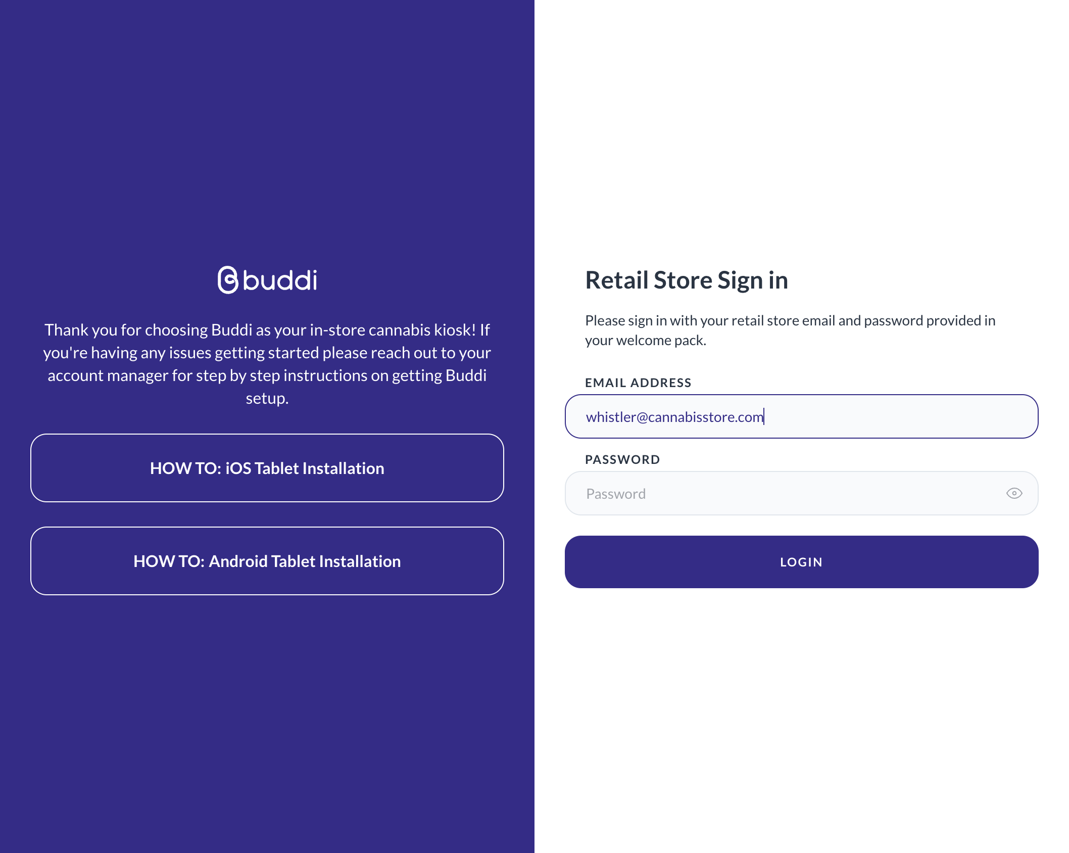 Type in your EMAIL ADDRESS / USERNAME