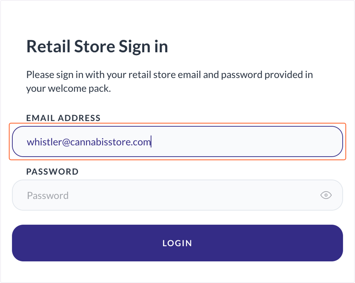 Type in your EMAIL ADDRESS / USERNAME