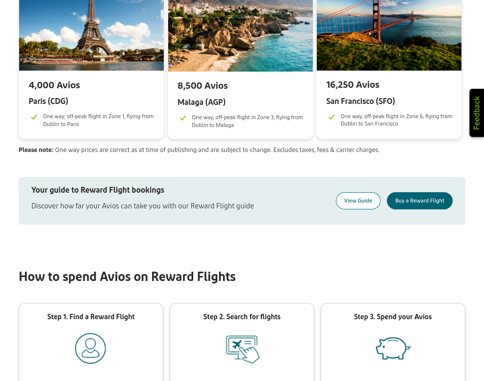 Click on Buy a Reward Flight