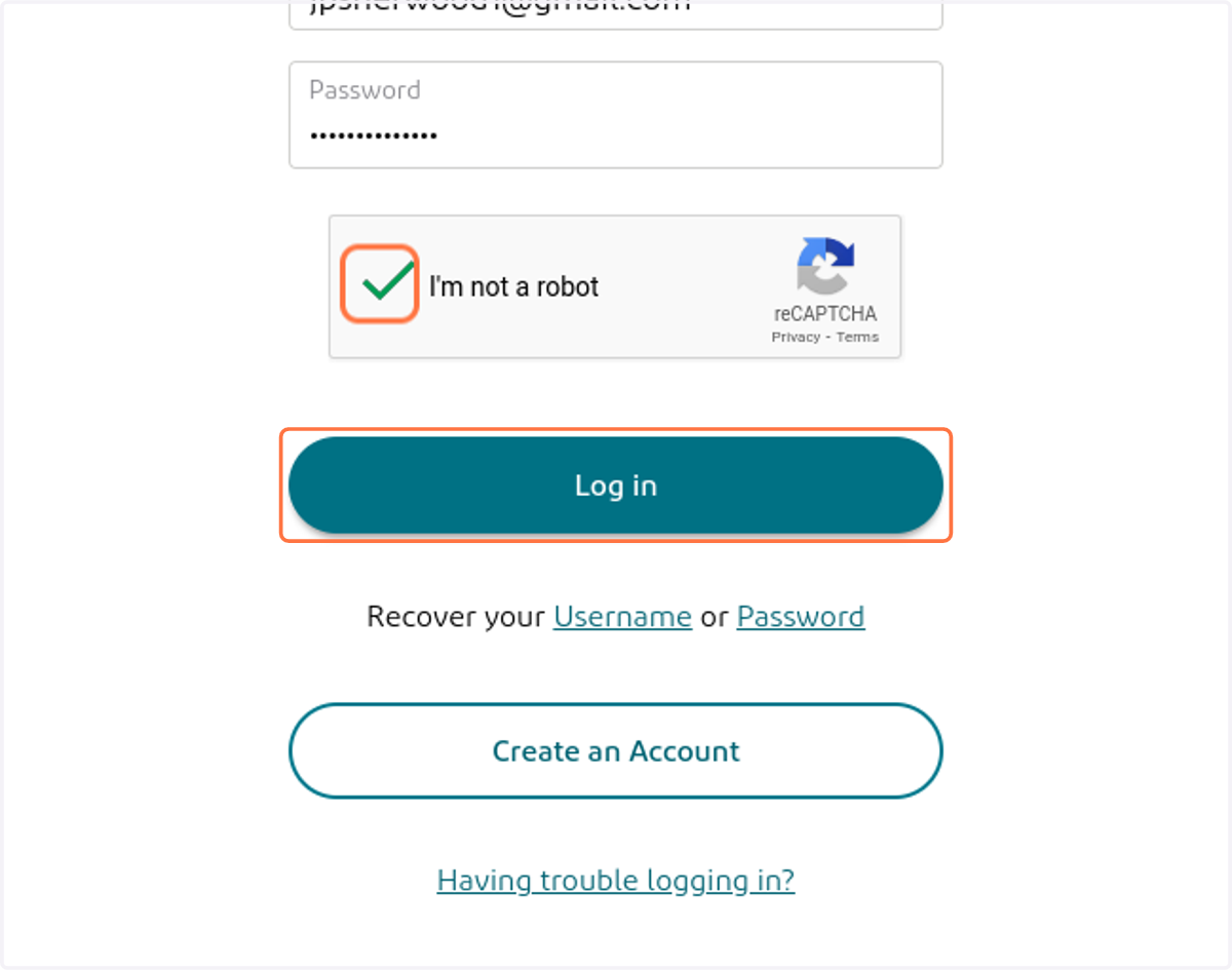 Click on Log in