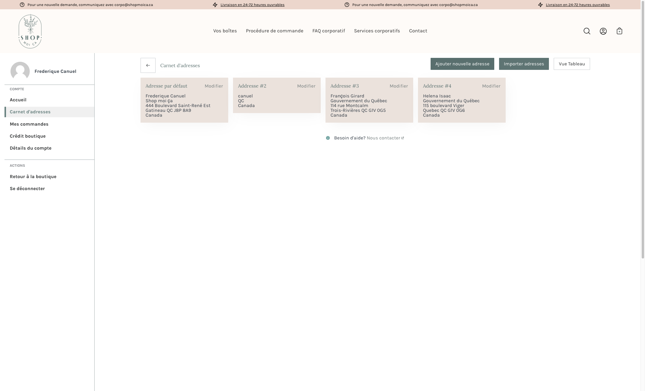 Cliquer sur "Importer adresses" (adresse unique ou multiples adresses)
