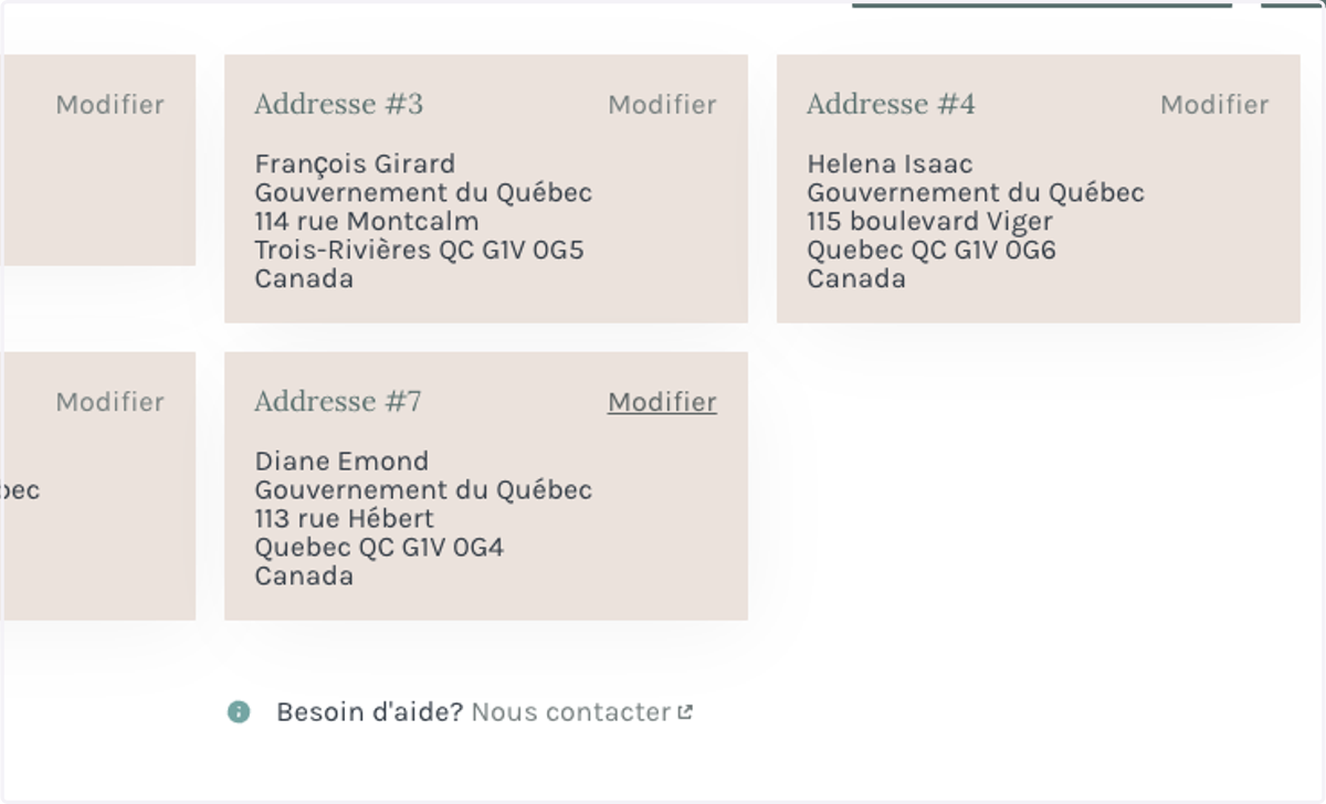 POUR RETIRER UNE ADRESSE
