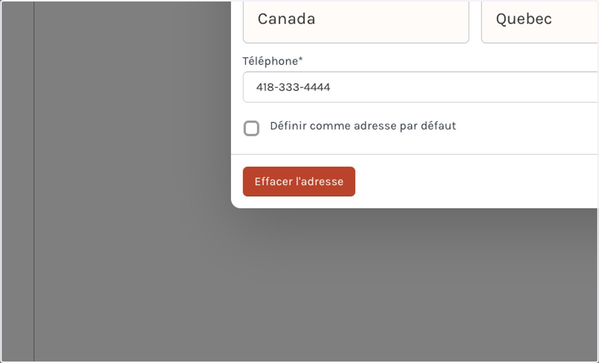 POUR RETIRER UNE ADRESSE
