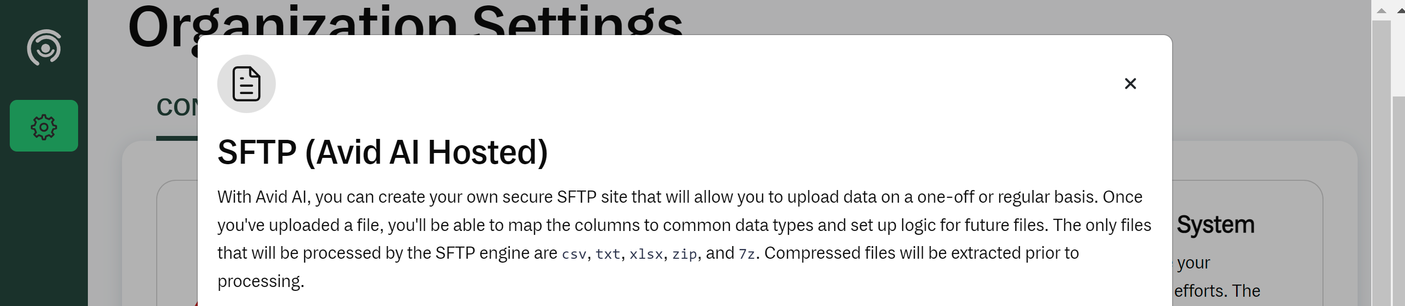SFTP (Avid AI Hosted) information
