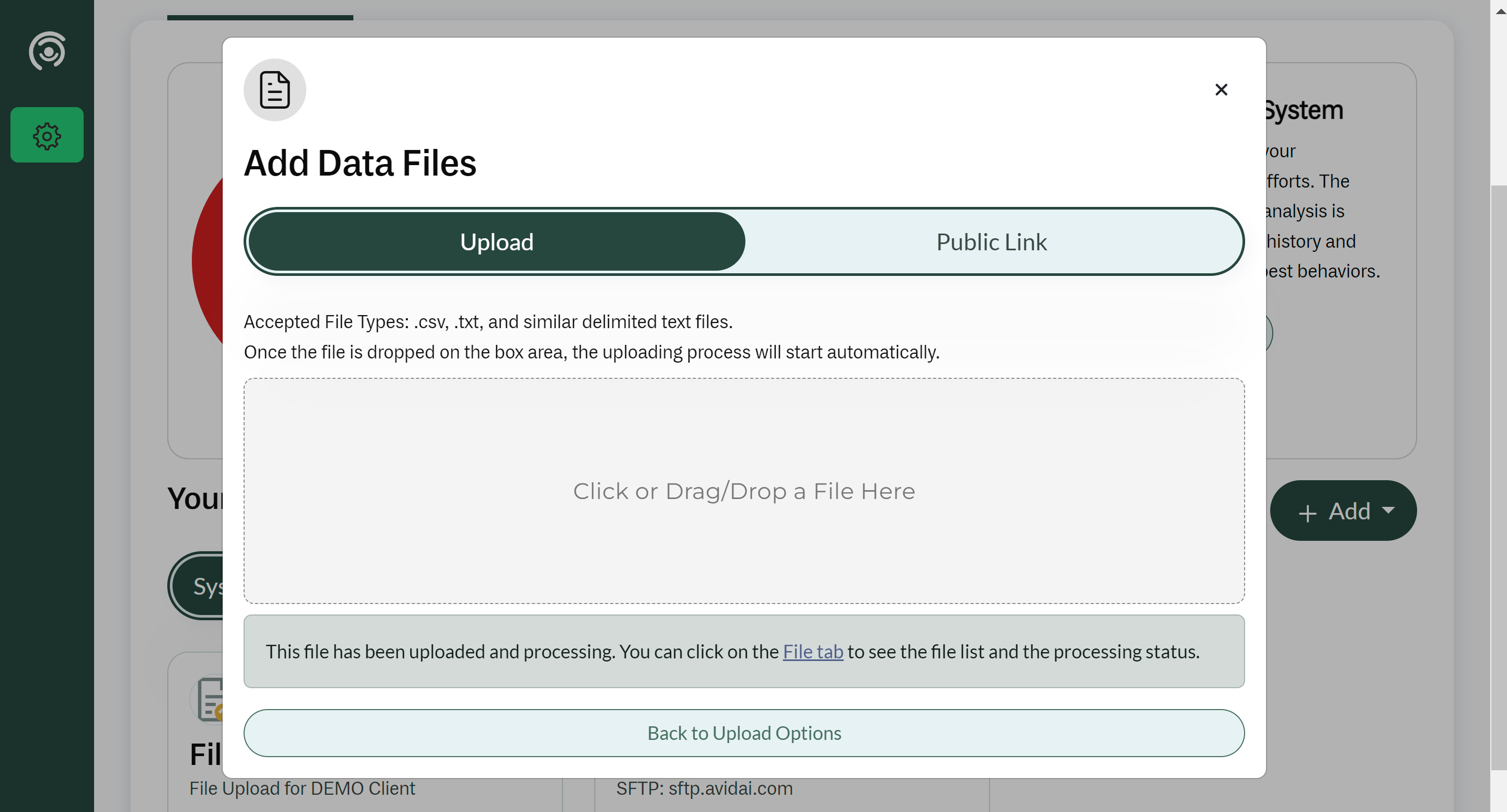 Once the file is uploaded, Click on File tab
