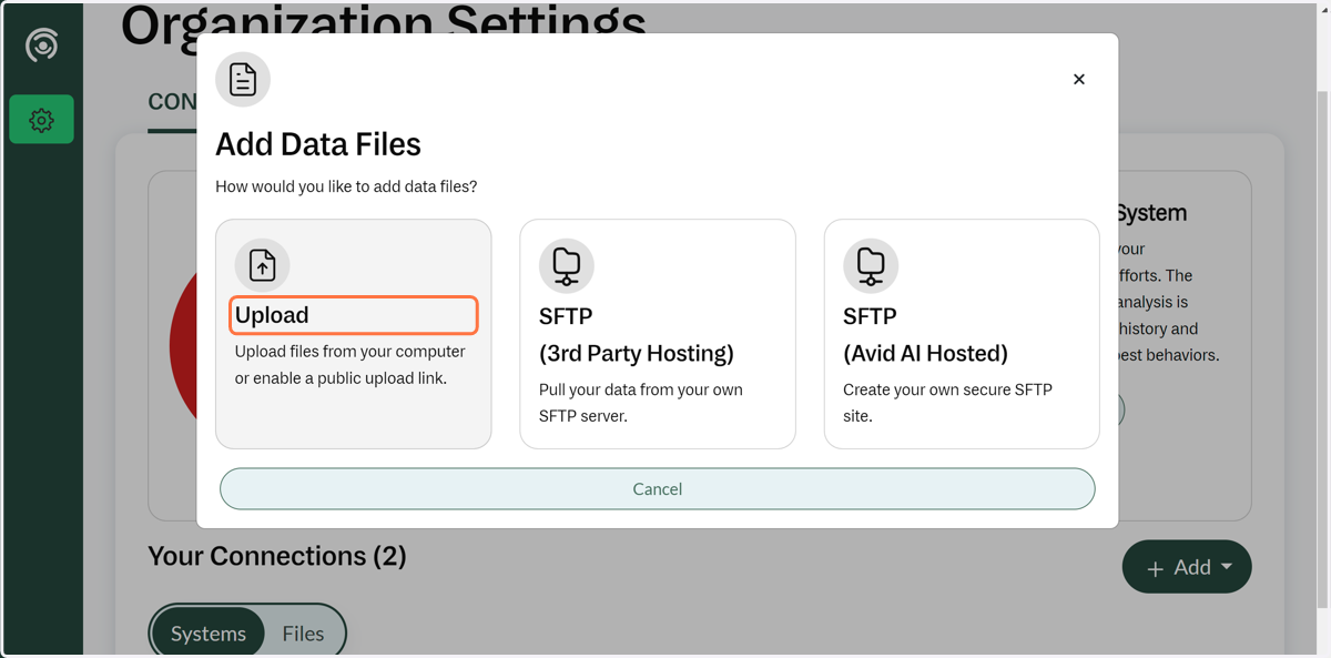 Manually upload supplemental files