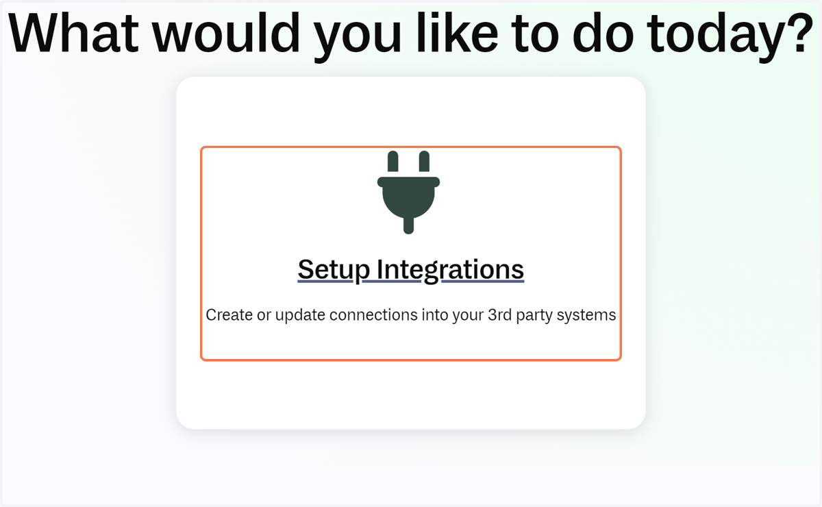 Click on Setup Integrations…