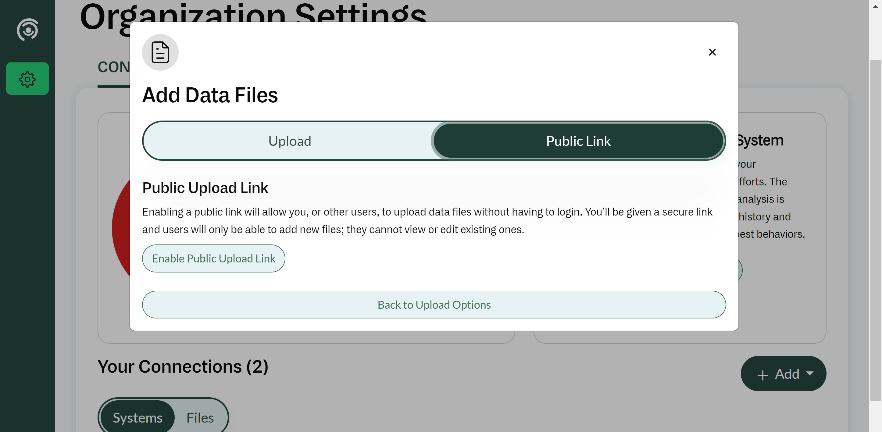 Share a public upload link