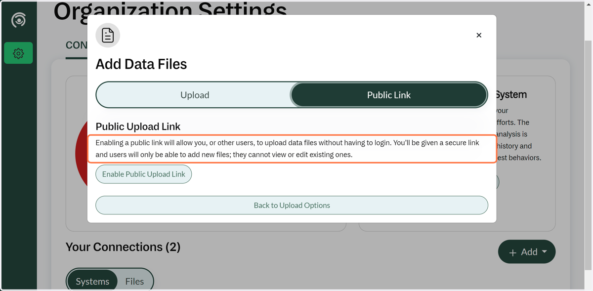 Share a public upload link