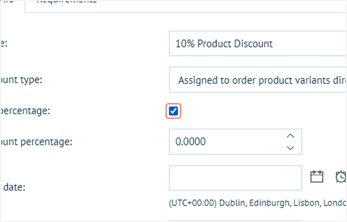 Check Use percentage