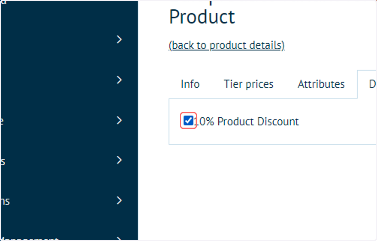 Select the discount(s) to use on this product