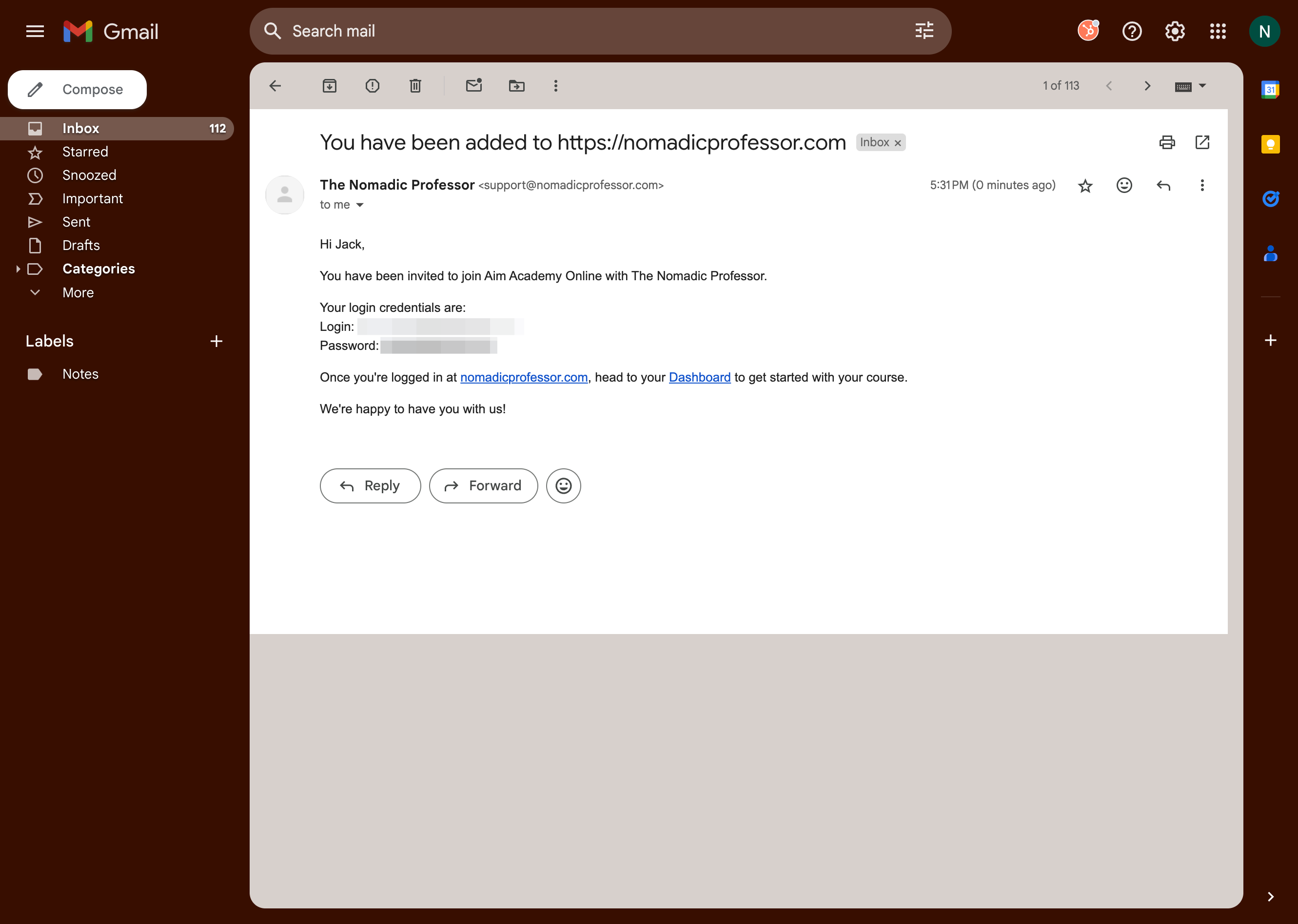 "Add user" will immediately create the student account and send the student login credentials they can use at nomadicprofessor.com