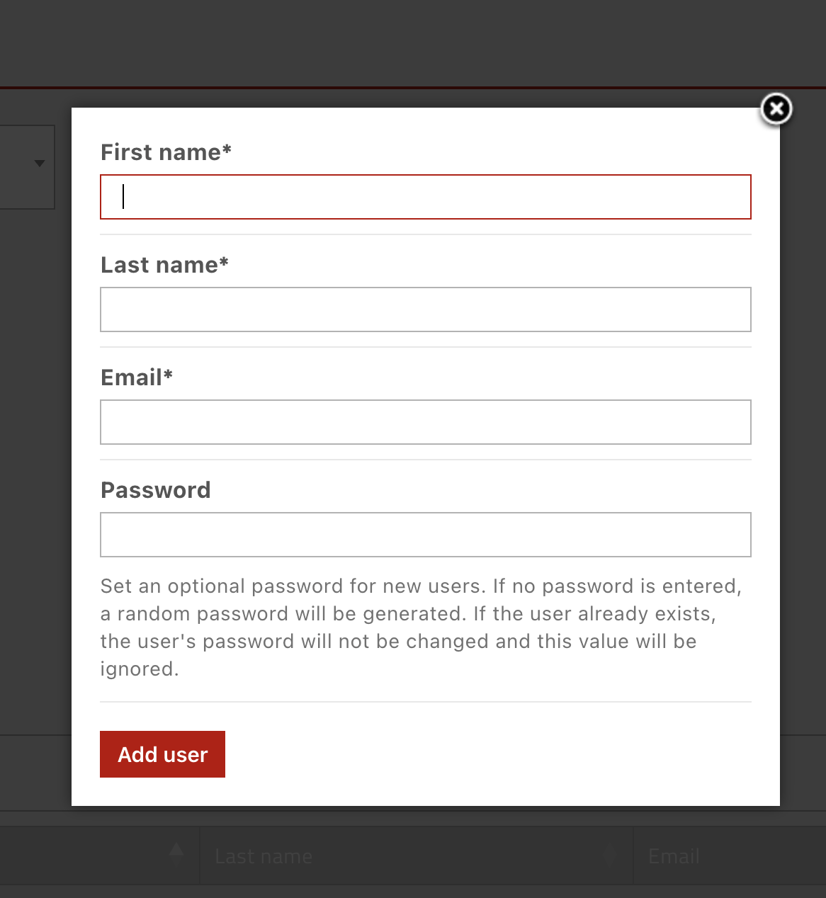 Enter student information