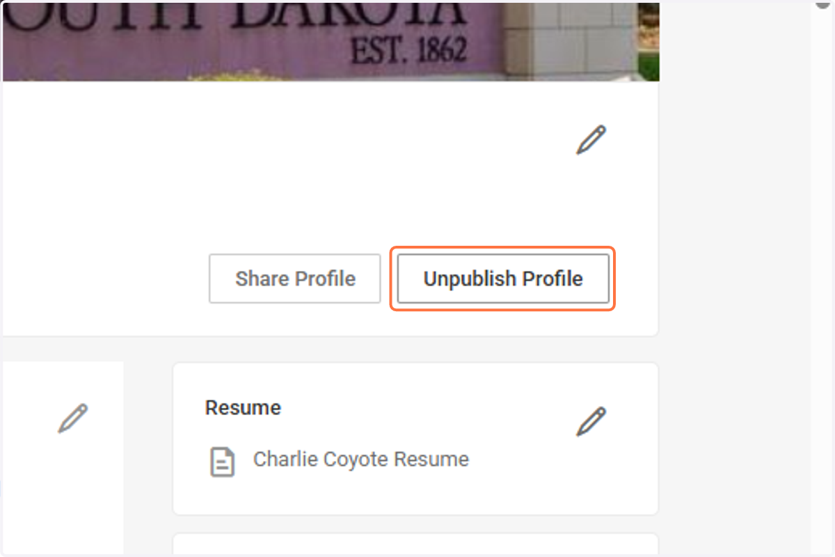 Select if you want to Publish or Unpublish your Profile