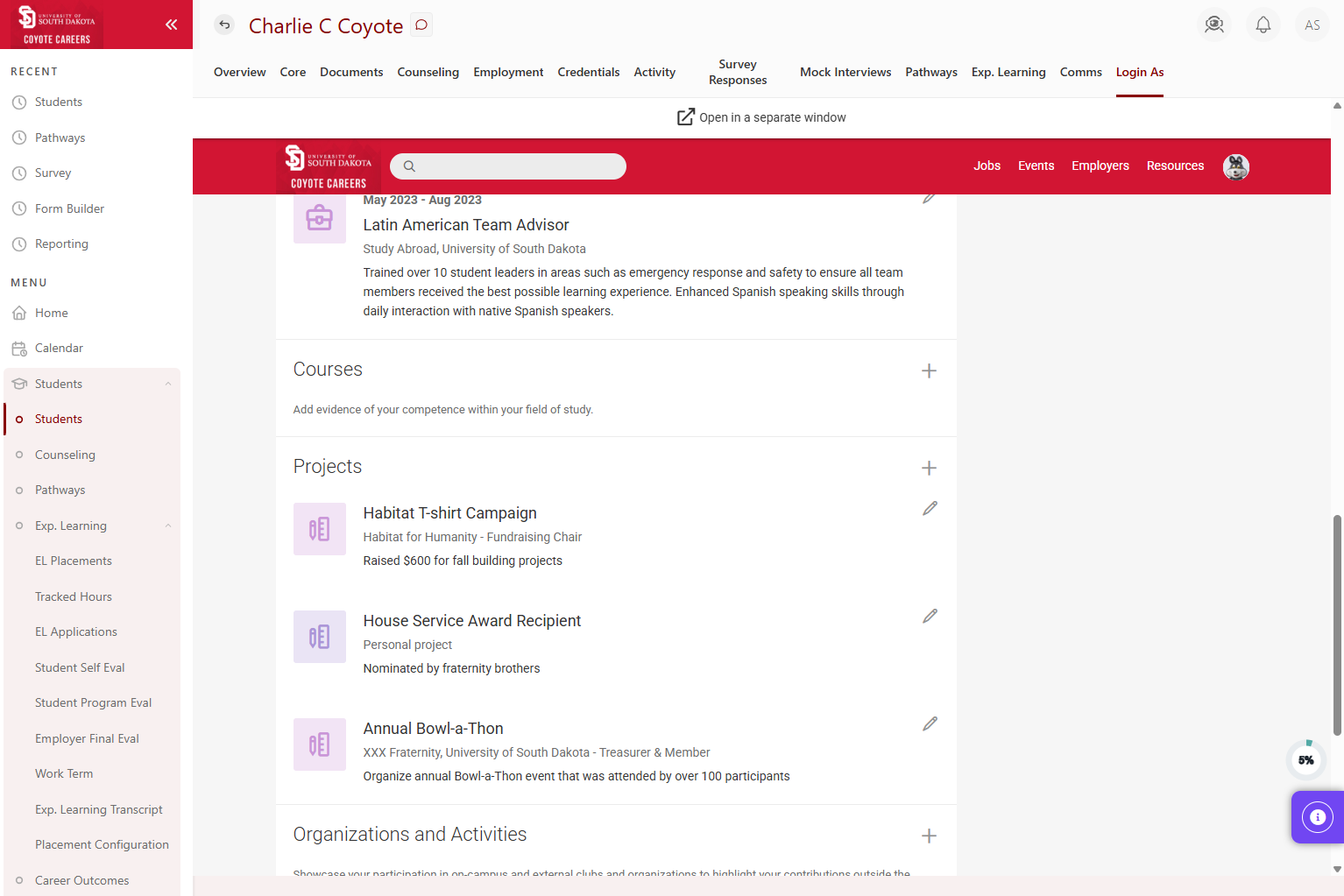 Click on Projects to add/edit