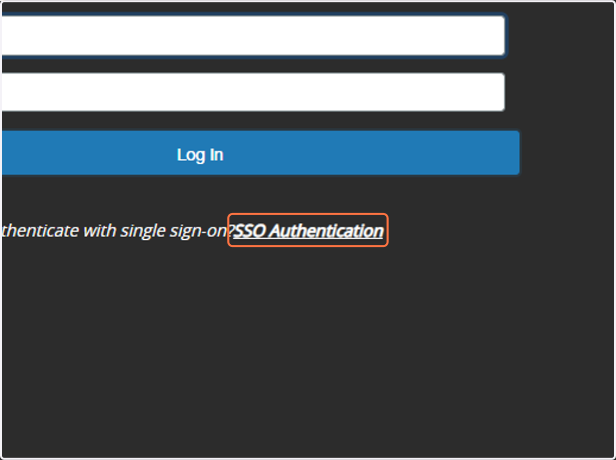 Click on SSO Authentication