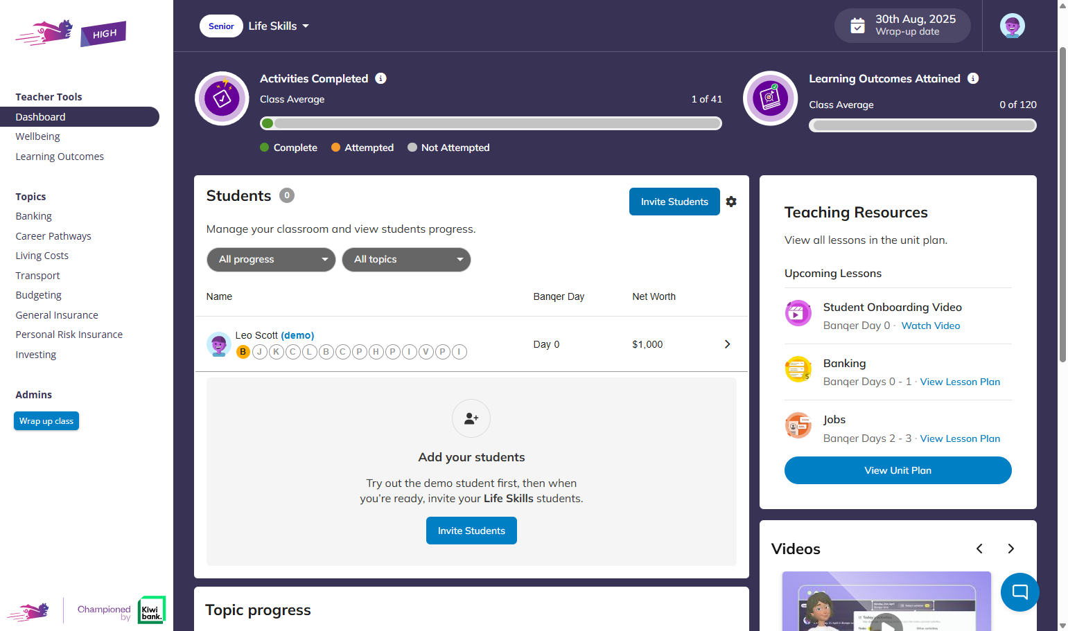 Click on Invite Students