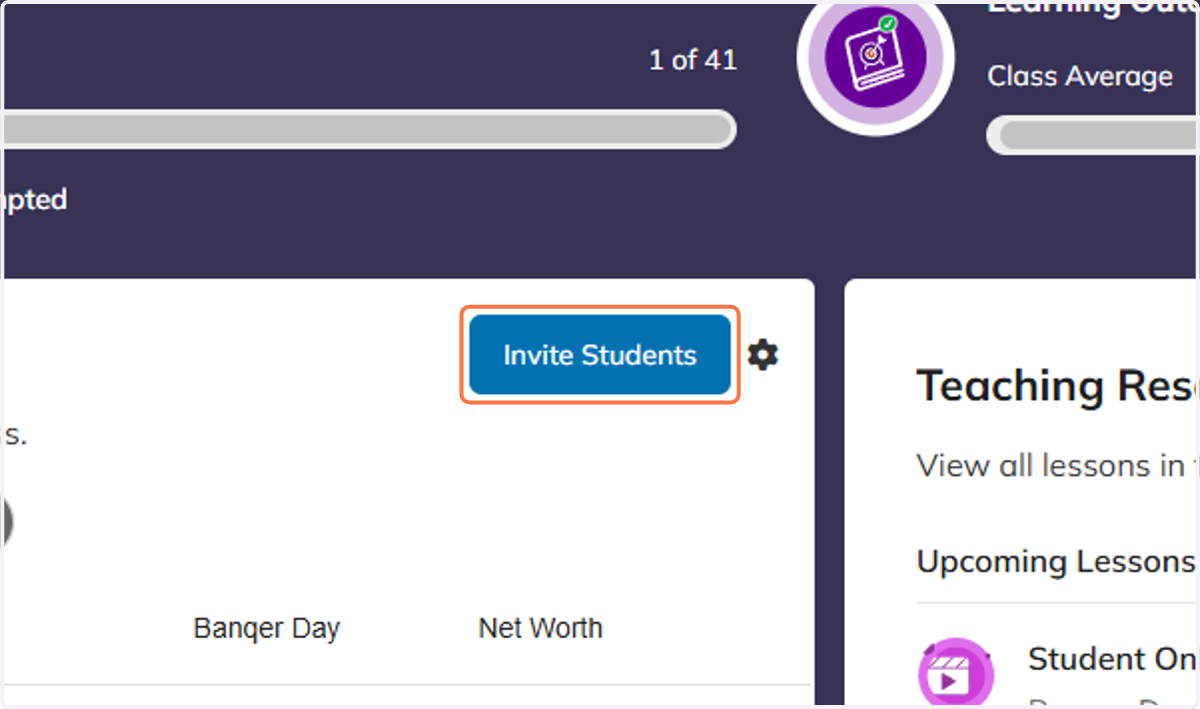 Click on Invite Students