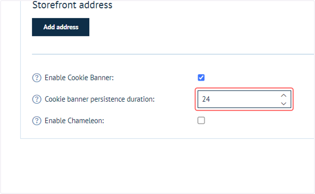 Modify the cookie banner persistence duration