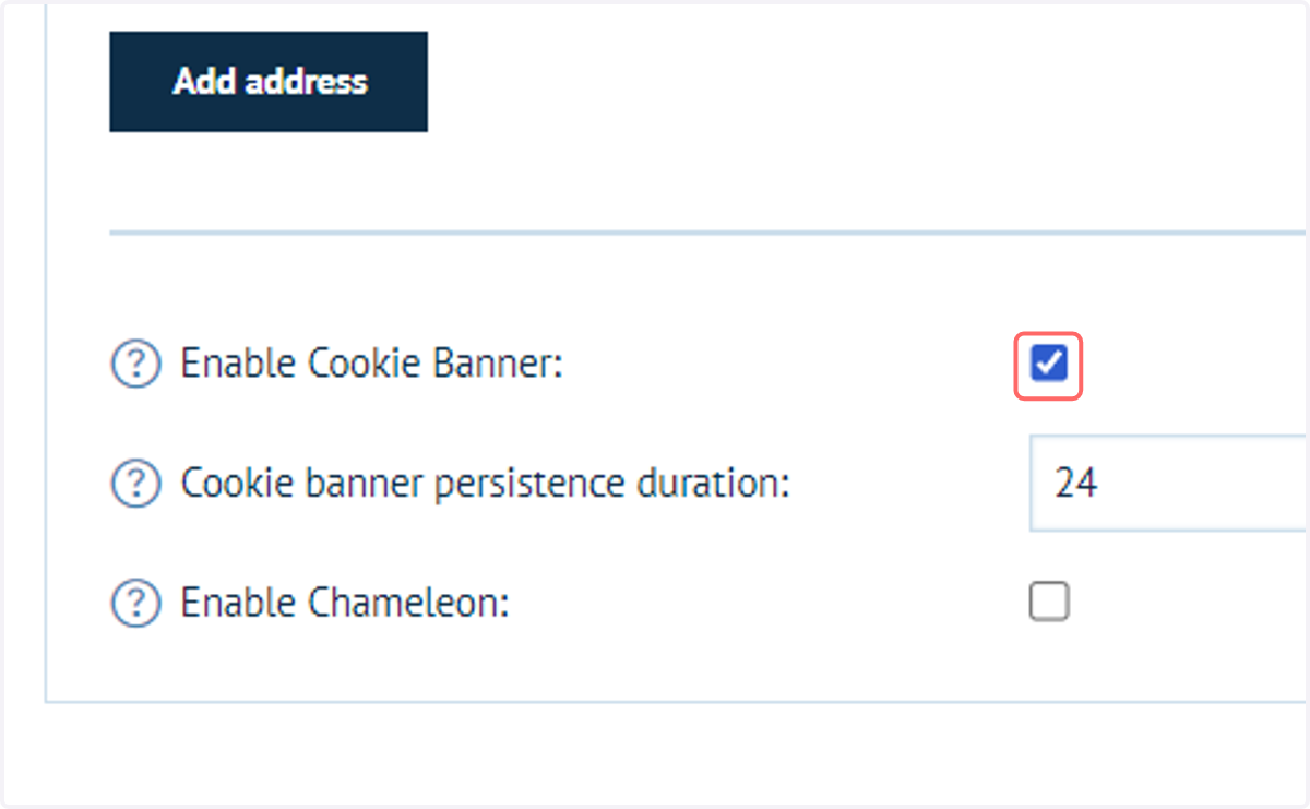 Check Enable Cookie Banner