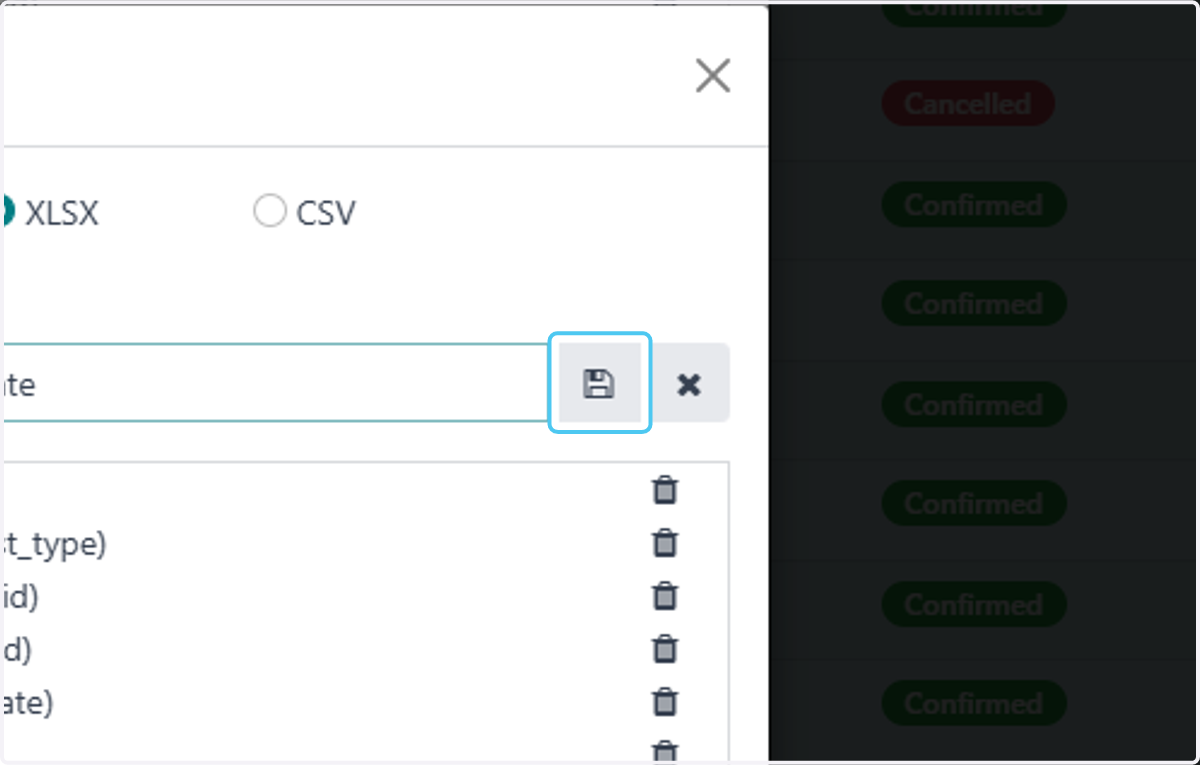 Click on save button to save template