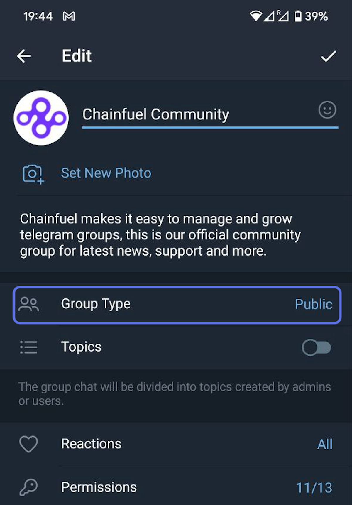 Click on the 'Group Type' menu as shown in the image below