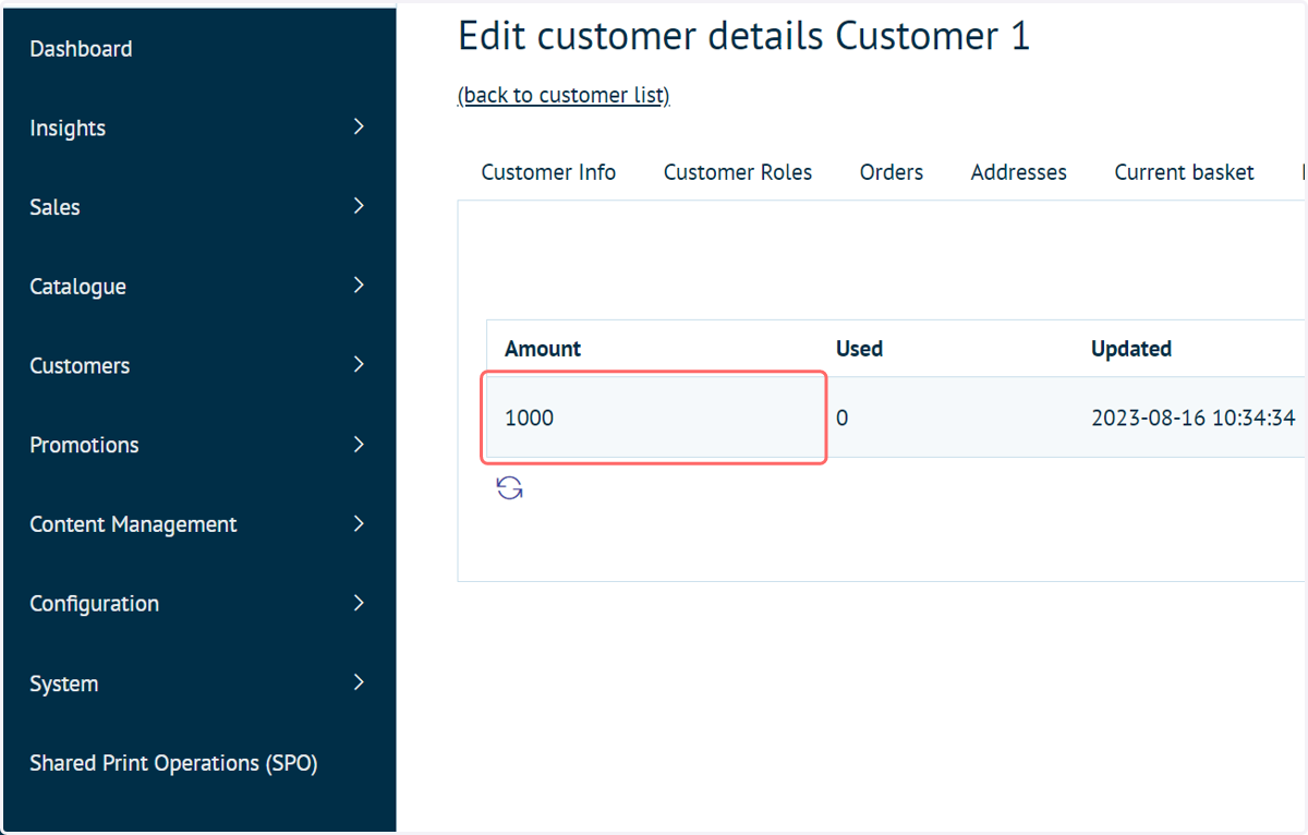 The customer budget from the CSV will now be displayed and applied.