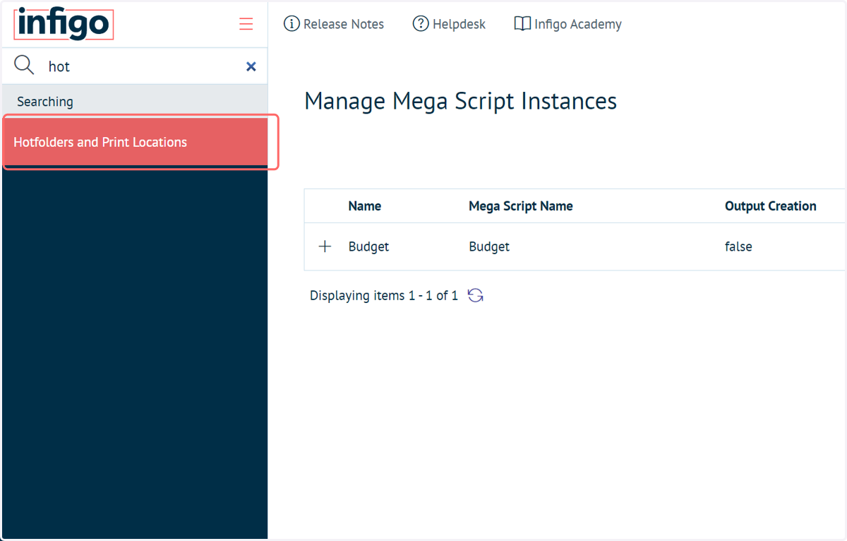 Navigate to Hotfolders and Print Locations