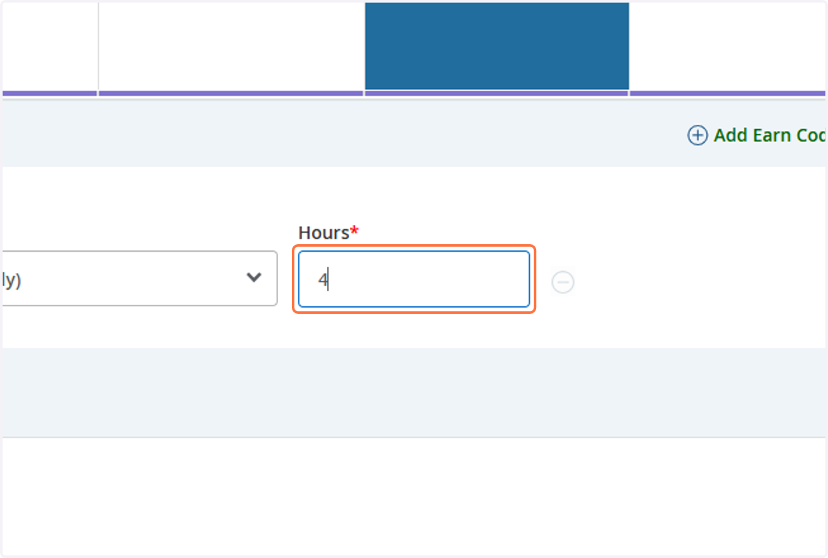 Type "4" under regular hours worked.