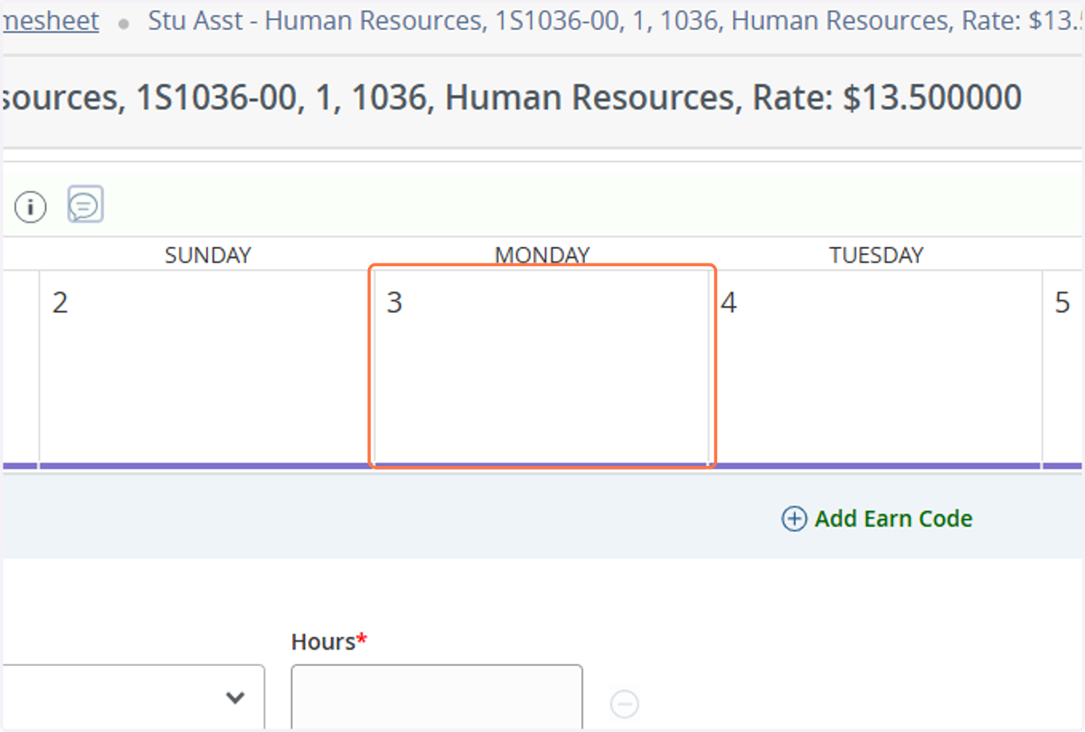 Click on the first day you began working