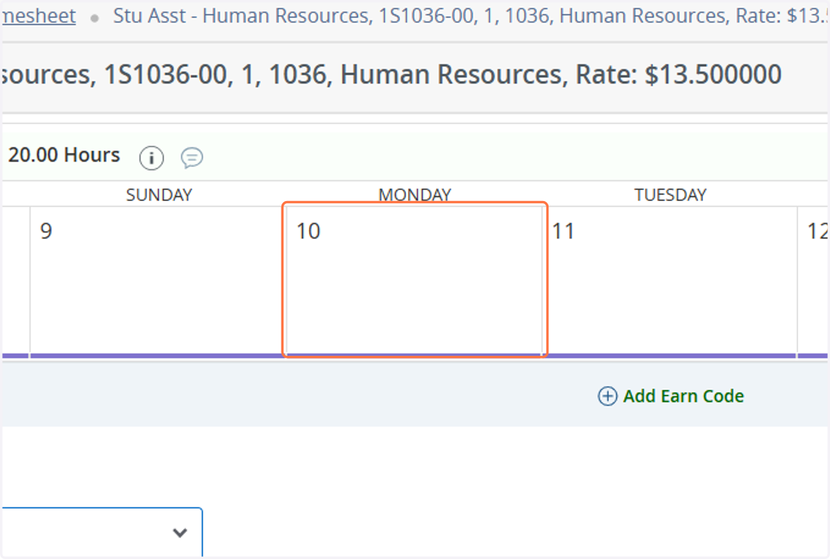 Let’s say we had one hour of overtime that we need to add to a day. Click on the day you had overtime.