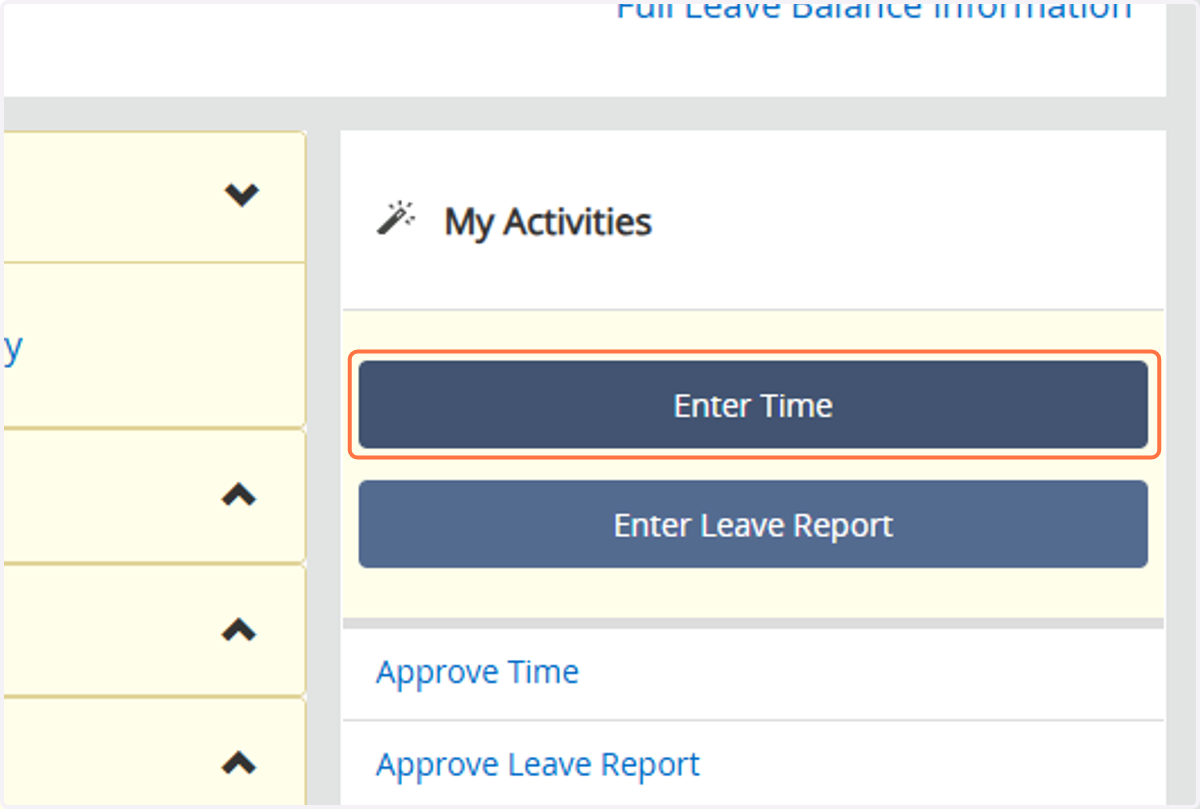 Click on Enter Time