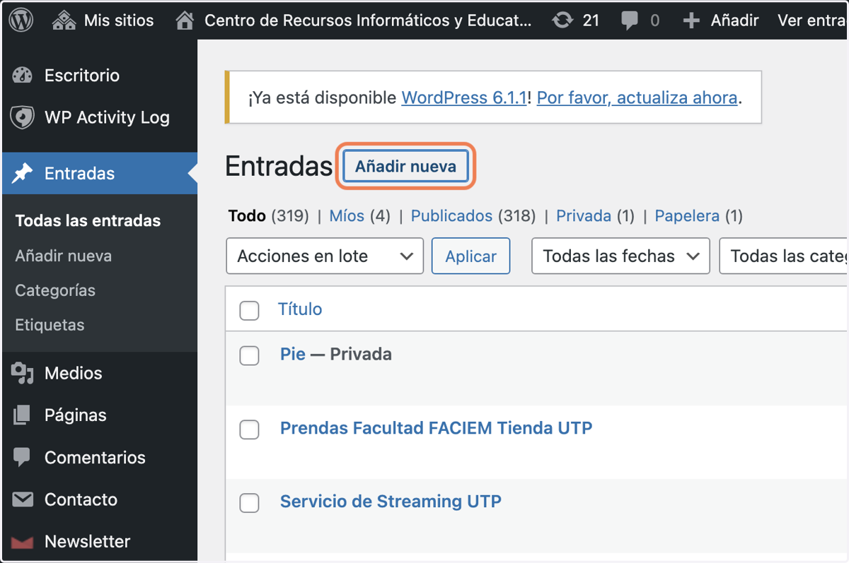 Click en Añadir nueva