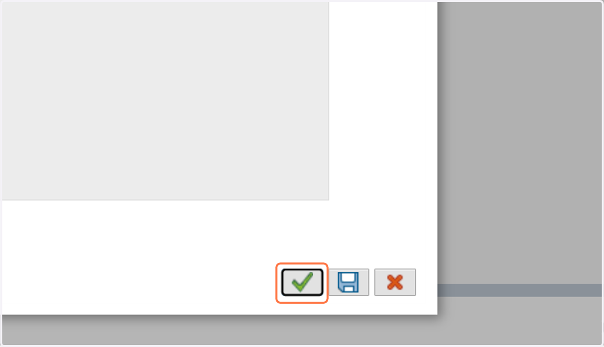 Click on green checkmark to continue