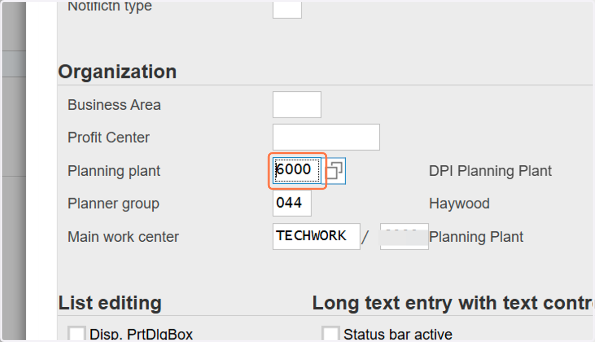 Input "6000" in Planning Plant