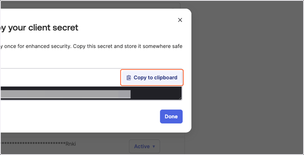 Copy the client secret