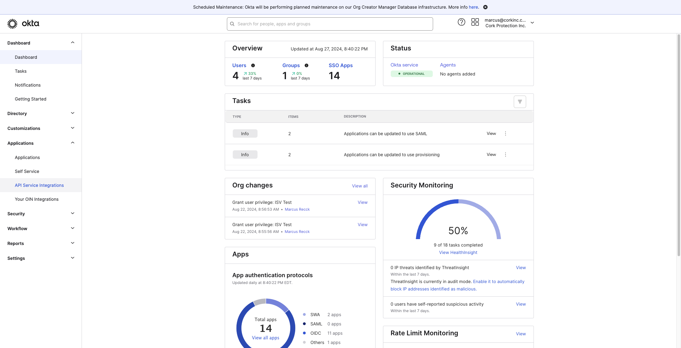 Click on API Service Integrations