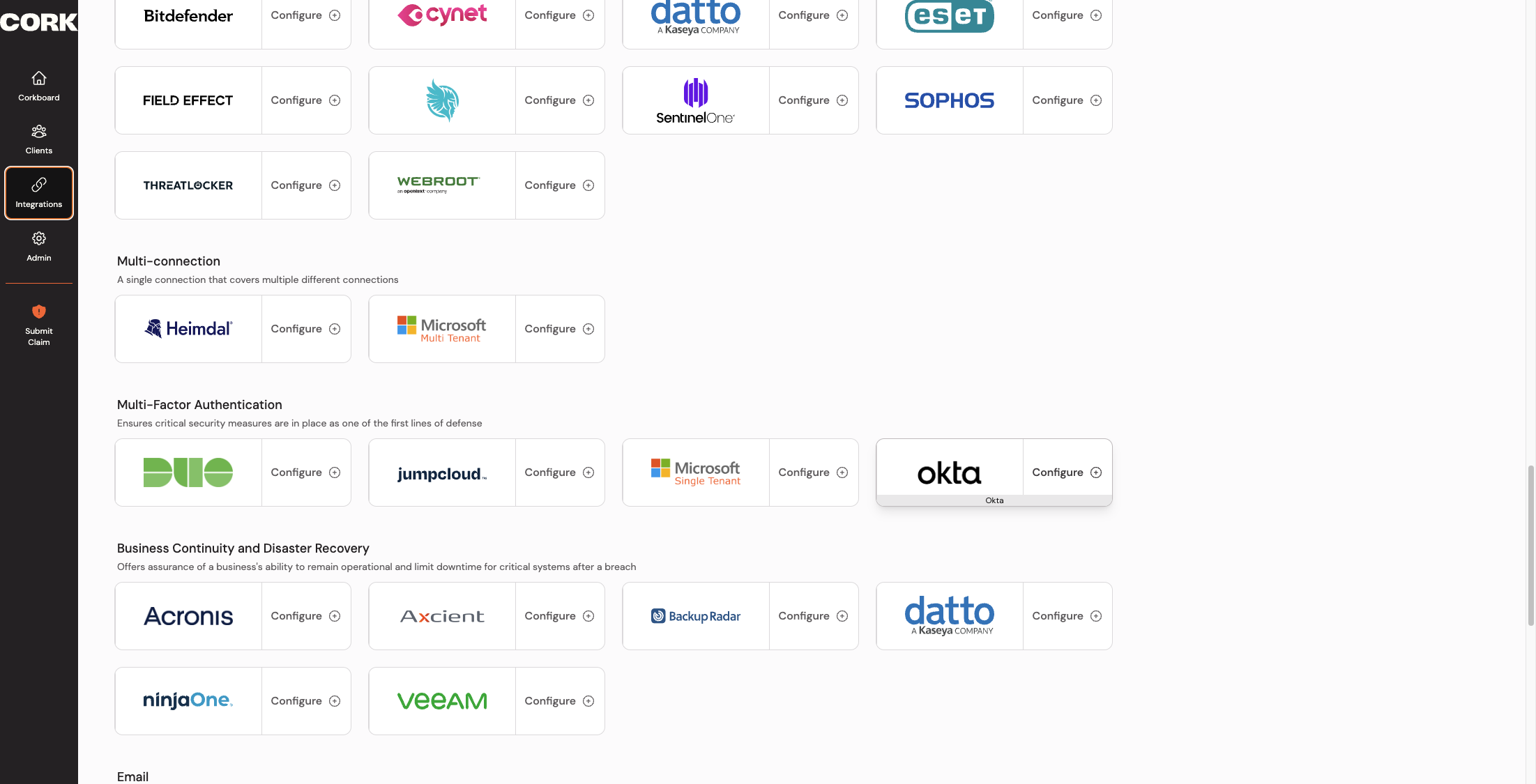 Click on Configure Okta integration…