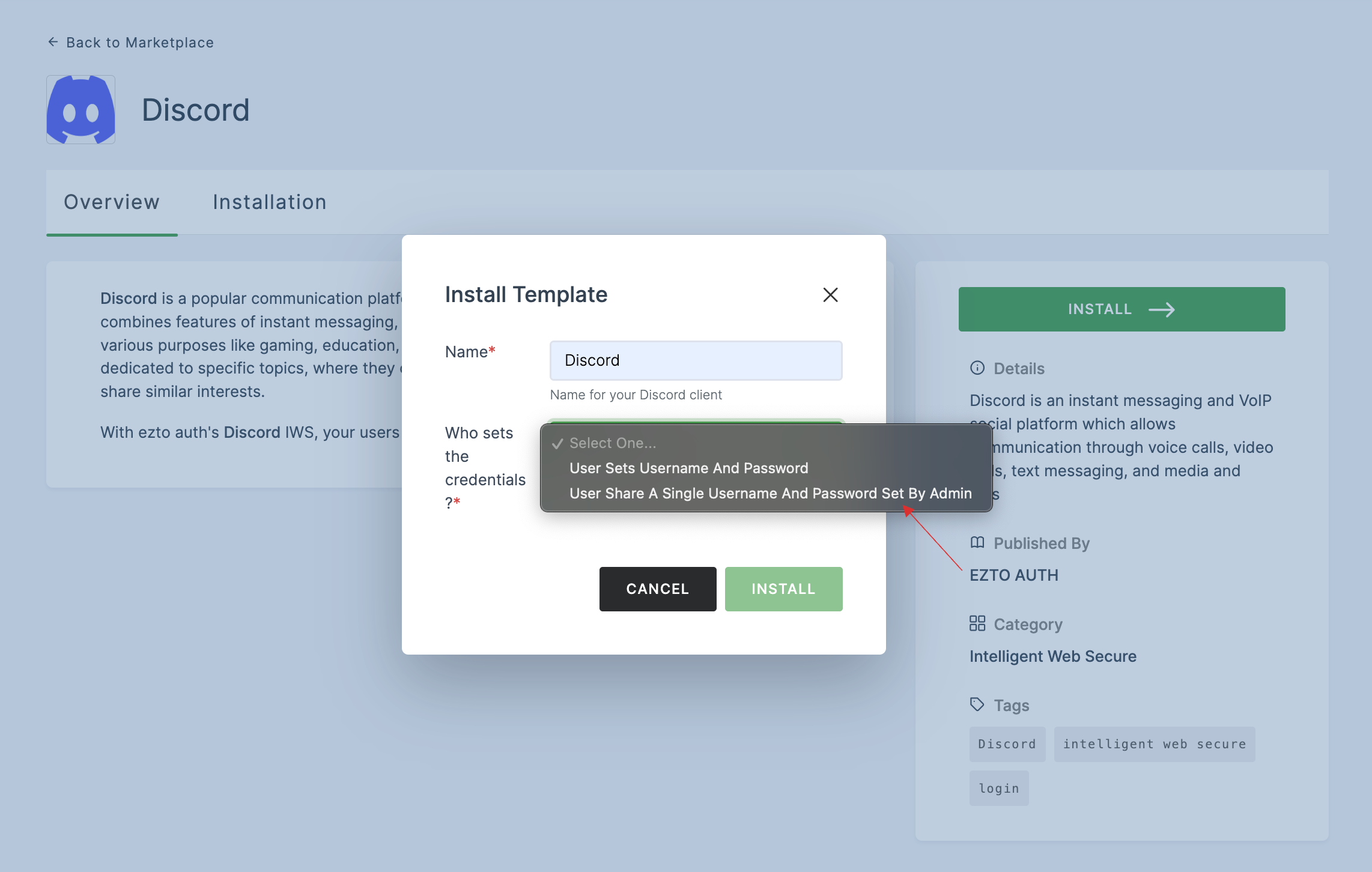 User Share A Single Username And Password Set By Admin