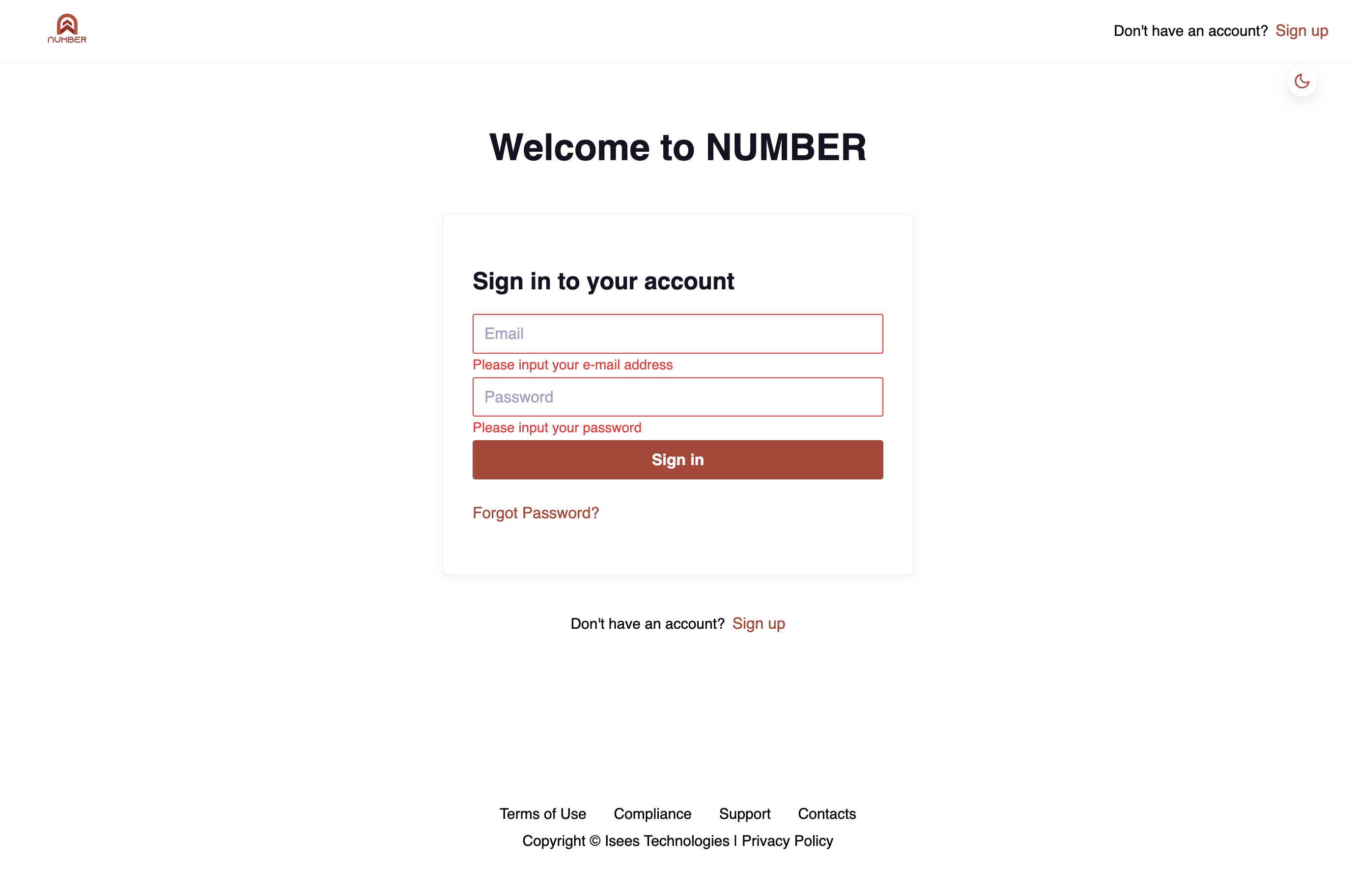Click on Sign up