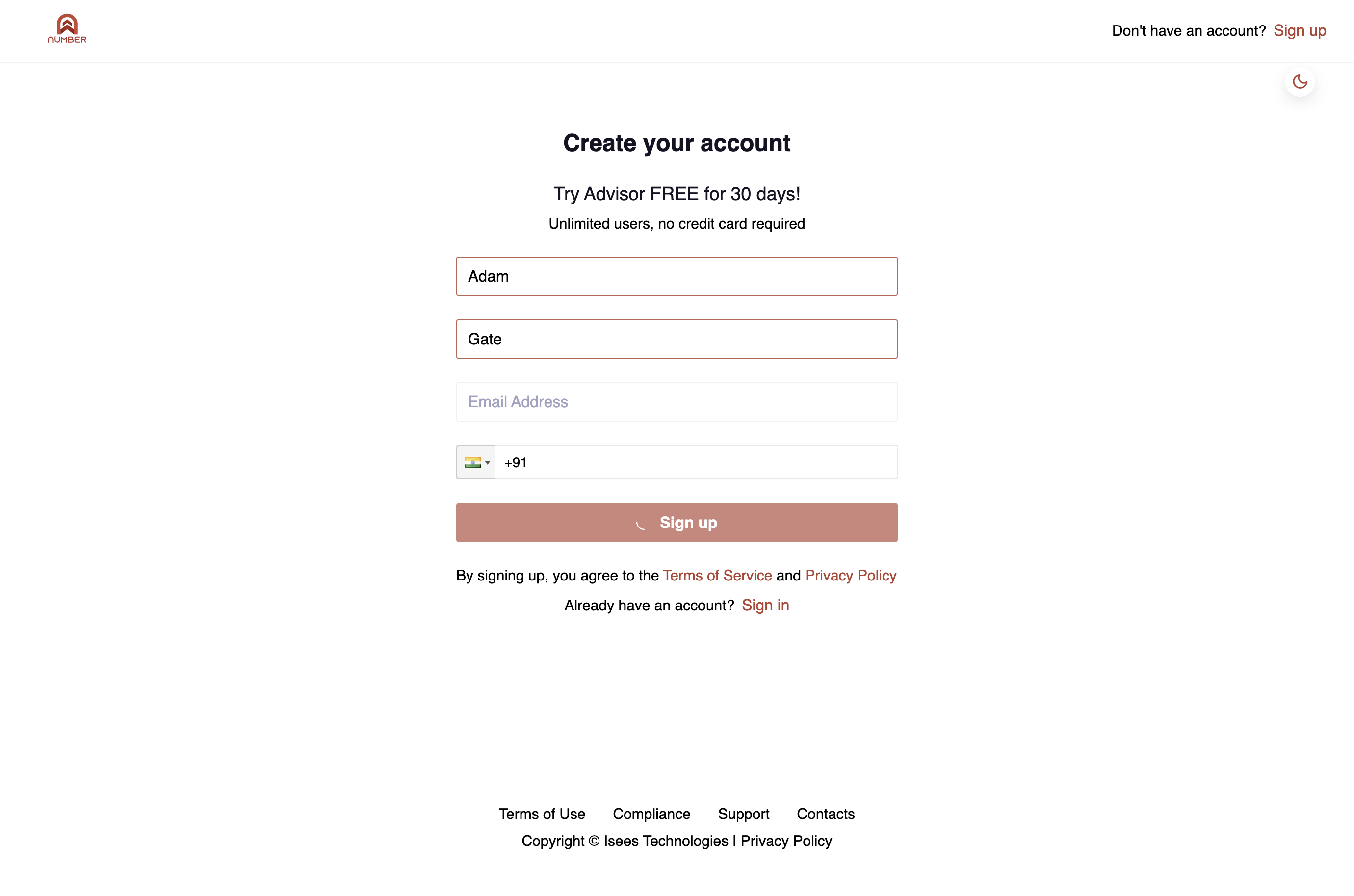 Enter your "Last Name"